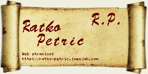 Ratko Petrić vizit kartica